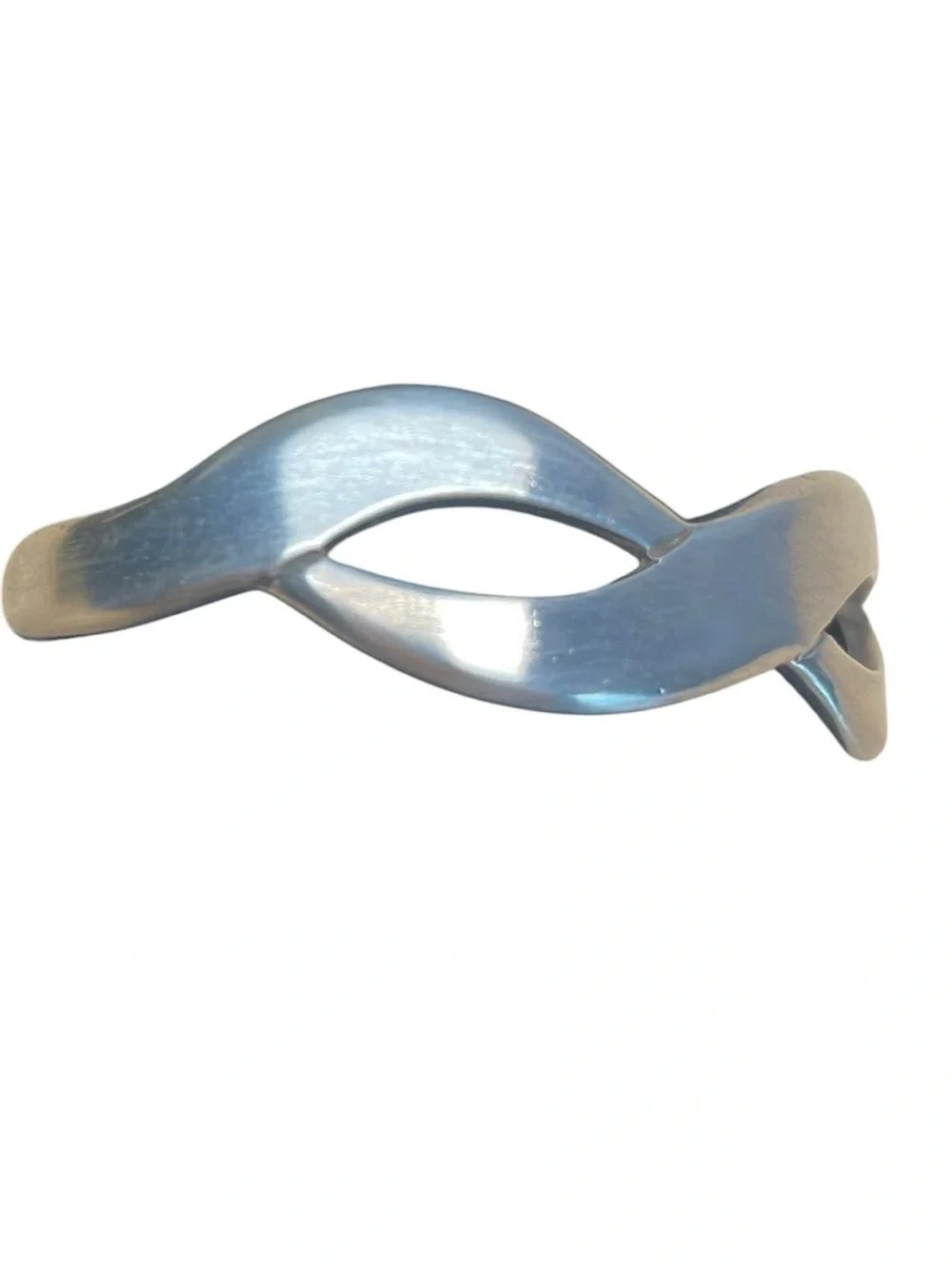 Sterling Silver 925 Twisted Infinity Cuff Bracelet Minimalist Mexico Timeless